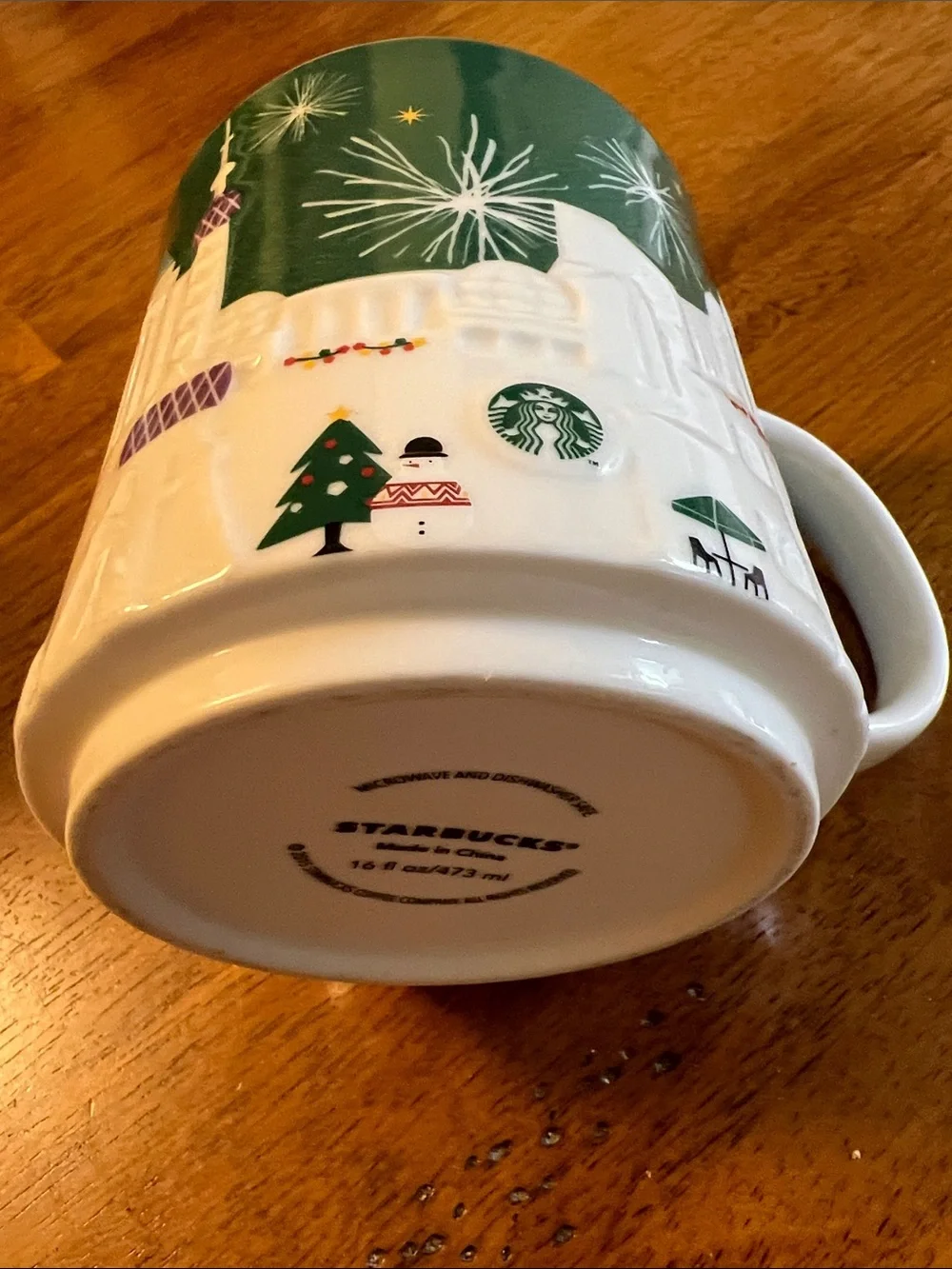 Shanghai China Starbucks relief collectors mug 2015, green